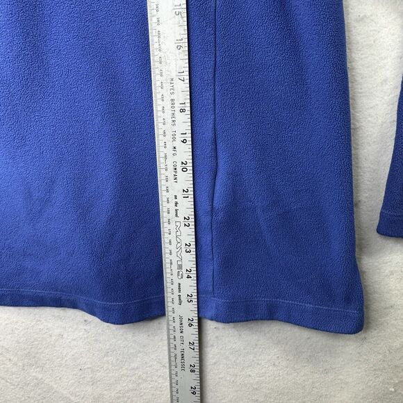 Lands End Womens Plus Size 1X 16W - 18W Blue 1/4 Zip Up Pullover Fleece Top - Picture 5 of 10